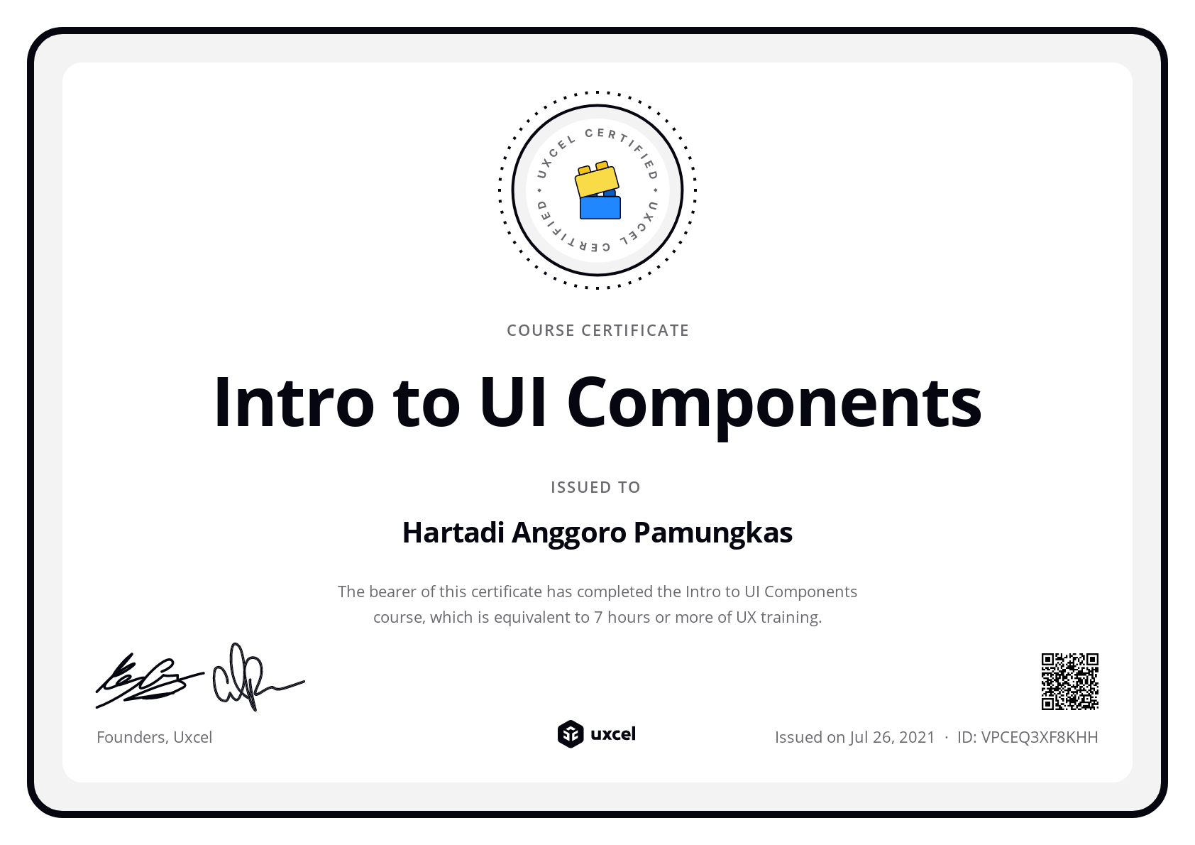 Hartadi Anggoro Pamungkas's certificate